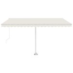 vidaXL Auvent manuel rétractable avec LED 450x300 cm Crème