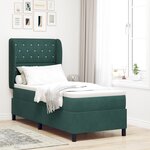 lit à ressorts vidaXL avec matelas vert foncé 80x200 cm en velours