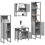 vidaXL Ensemble de meubles de salle de bain 4 Pièces Sonoma gris