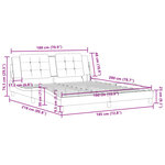 vidaXL Cadre de lit avec LED sans matelas blanc et noir 180x200 cm