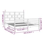 vidaXL Cadre de lit sans matelas blanc bois massif 160x200 cm