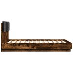 vidaXL Cadre de lit sans matelas chêne fumé 135x190 cm