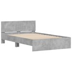 vidaXL Cadre de lit sans matelas gris béton 135x190 cm