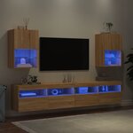 vidaXL Meubles TV avec lumières LED 2 Pièces chêne sonoma 40 5x30x60 cm