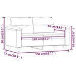 vidaXL Canapé à 2 places Beige 120 cm Tissu microfibre