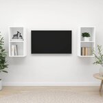 vidaXL Meubles TV muraux 2 Pièces Blanc Bois d'ingénierie
