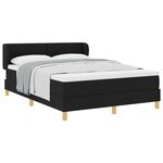 Lit Box Spring vidaXL avec Matelas  Noir  140x200 cm  Tissu