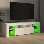 vidaXL Meuble TV avec lumières LED Blanc 140x36 5x40 cm