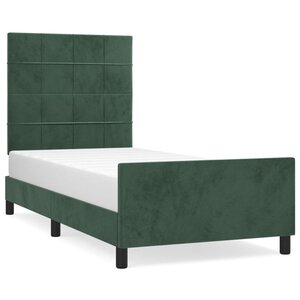 vidaXL Cadre de lit sans matelas vert foncé 90x200 cm velours
