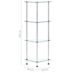 vidaXL Étagère 4 niveaux Transparent 30x30x100 cm Verre trempé