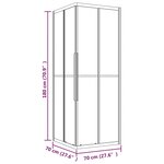 vidaXL Cabine de douche ESG semi-dépoli 70x70x180 cm Noir