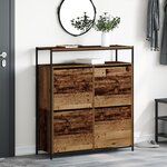 vidaXL Cabinet à chaussures avec 4 tiroirs à rabat en bois ancien 100x34x112 cm