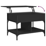 vidaXL Table basse noir 70x50x50 cm bois d'ingénierie et métal
