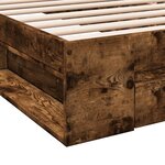 vidaXL Cadre de lit et tiroir chêne fumé 75x190 cm bois d'ingénierie