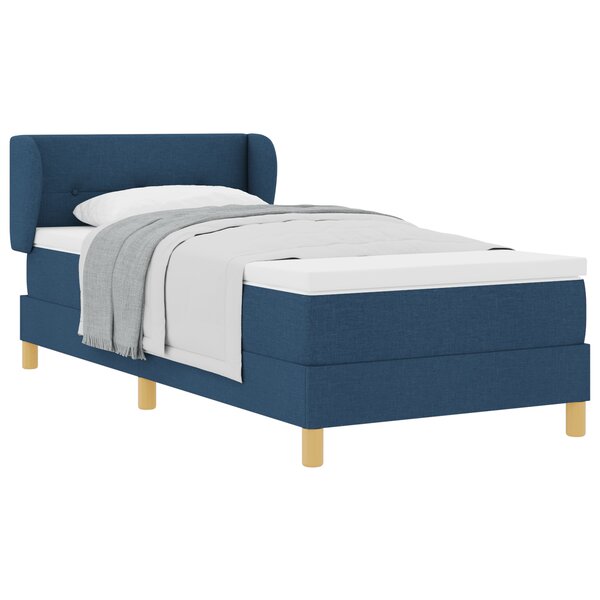 Lit Box Spring vidaXL avec matelas bleu 80x200 cm en tissu