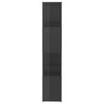 vidaXL Bibliothèque/Séparateur de pièce Gris brillant Bois ingénierie