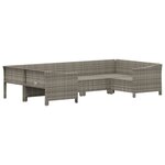 vidaXL Salon de jardin 6 Pièces avec coussins Gris Résine tressée