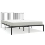 vidaXL Cadre de lit métal sans matelas et tête de lit noir 160x200 cm