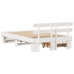 vidaXL Cadre de lit avec tiroirs Blanc 135x190 cm Bois de pin massif