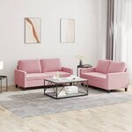 vidaXL Ensemble de canapés 2 Pièces avec coussins Rose Velours