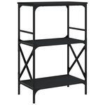 vidaXL Bibliothèque à 3 niveaux noir 59x35x90 5 cm bois d'ingénierie