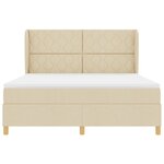 Lit Box Spring vidaXL avec Matelas Crème 180x200 cm Tissu
