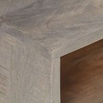 vidaXL Meuble TV Gris 130x35x51 cm Bois massif de manguier brut