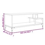 vidaXL Meuble TV bois d'ingénierie et acier enduit de poudre