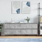 vidaXL Buffets 3 Pièces gris béton bois d'ingénierie