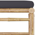 Salon de jardin meuble d'extérieur ensemble de mobilier 6 pièces avec coussins gris foncé bambou 02_0016785