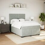 vidaXL Sommier à lattes de lit et matelas Gris clair 160x200cm Velours