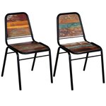 vidaXL Chaises à manger lot de 2 bois de récupération massif