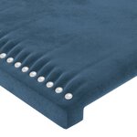 vidaXL Tête de lit à LED Bleu foncé 183x16x118/128 cm Velours