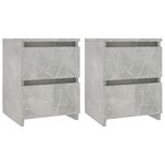 vidaXL Tables de chevet 2 Pièces Gris béton 30x30x40 cm Bois d’ingénierie