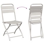 vidaXL Chaises de jardin pliantes 2 Pièces Beiges 42x52x82 cm Acier enduit de poudre