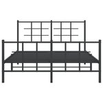 vidaXL Cadre de lit métal sans matelas avec pied de lit noir 135x190cm