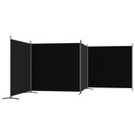 vidaXL Cloison de séparation 4 panneaux Noir 698x180 cm Tissu
