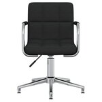 vidaXL Chaise pivotante de salle à manger Noir Tissu