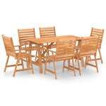 vidaXL Ensemble à manger de jardin 7 Pièces Bois d'acacia solide