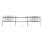 vidaXL Clôture de jardin avec dessus en lance Acier 5 1 x 0 8 m Noir