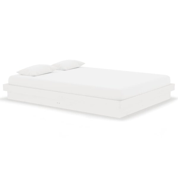 vidaXL Cadre de lit sans matelas blanc bois massif