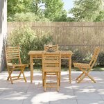 vidaXL Chaises pliables de jardin lot de 4 43x54x88 cm bambou