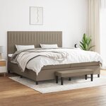 vidaXL Sommier à lattes de lit avec matelas Taupe 200x200 cm Tissu