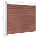 vidaXL Panneau de clôture WPC 175x146 cm Marron
