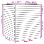 vidaXL Jardinière cire marron 60x60x68 5 cm bois de pin massif