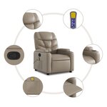vidaXL Fauteuil de massage inclinable Cappuccino Similicuir
