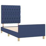 vidaXL Cadre de lit sans matelas bleu 100x200 cm tissu