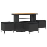 Ensemble de canapé de jardin 9 pièces avec coussins en noir poly rotin