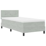 vidaXL Lit Box Spring avec Matelas Gris Clair 100x200 cm Velours