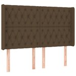 vidaXL Sommier à lattes de lit matelas et LED Marron foncé 160x200 cm